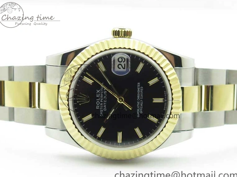 Best AAA Replica Sites Sticks YG BP Edition Black WaterResistant Bracelet Datejust on 278273 2718 SS Best Markers Dial Maker YG 31mm SS Oyster 0112